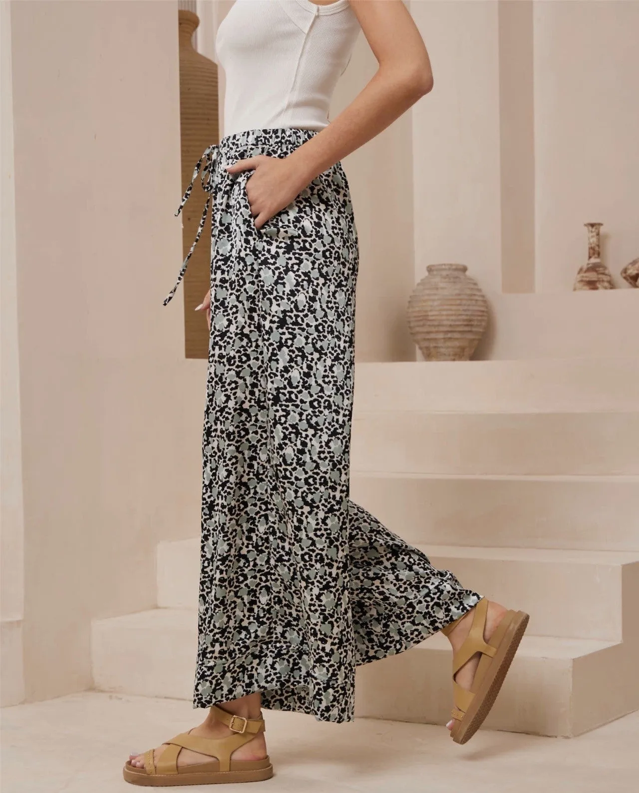 Sia Pant - Mint Leopard