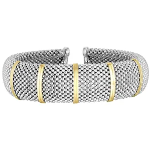 Silver & 18K Gold Bold Prosecco Cuff