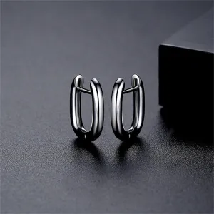 Silver-Plated U-Shape Huggie Earring