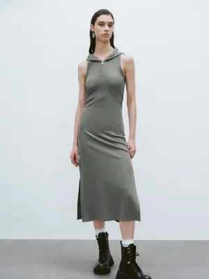 Sleeveless Hoodie Skinny-Fit Dresses