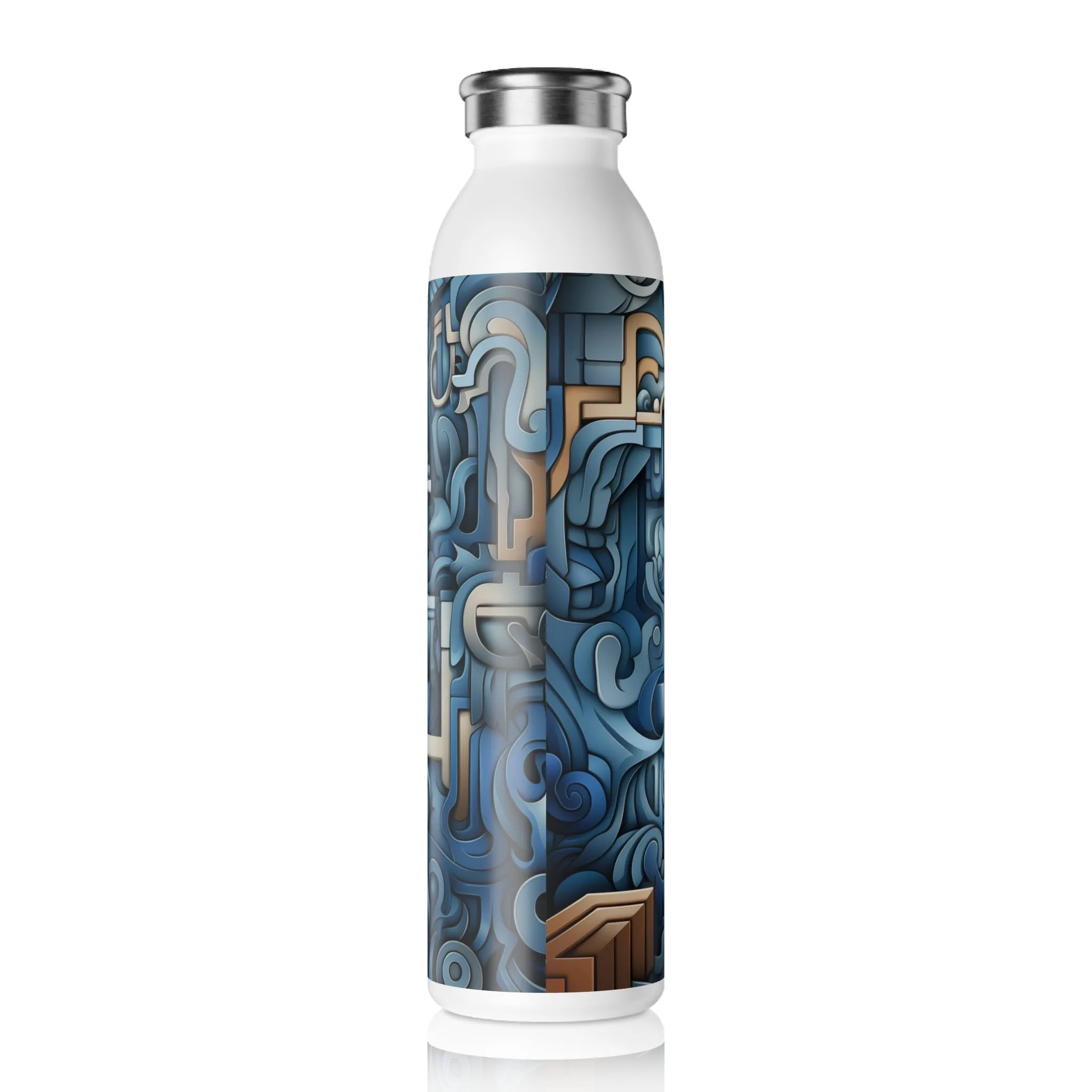 Slim Water Bottle - Ginevra Bhujangasana Greek Key