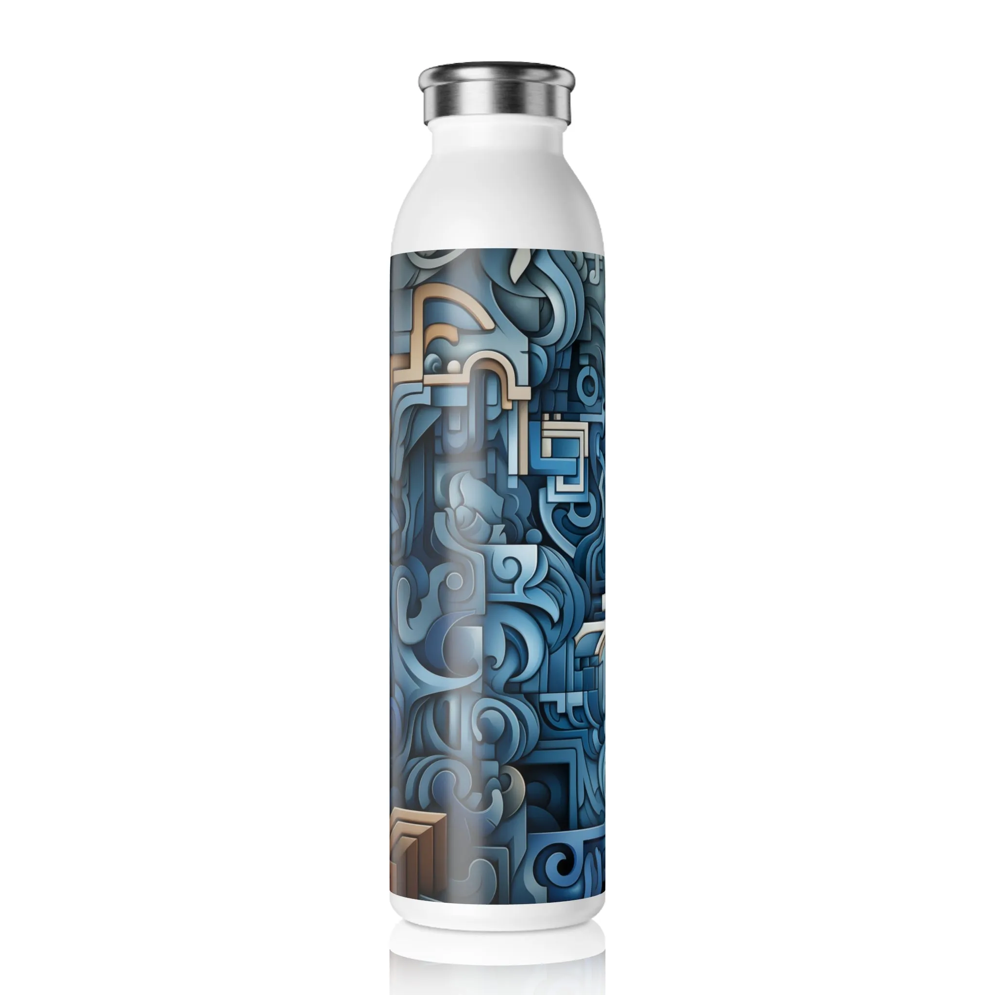 Slim Water Bottle - Ginevra Bhujangasana Greek Key