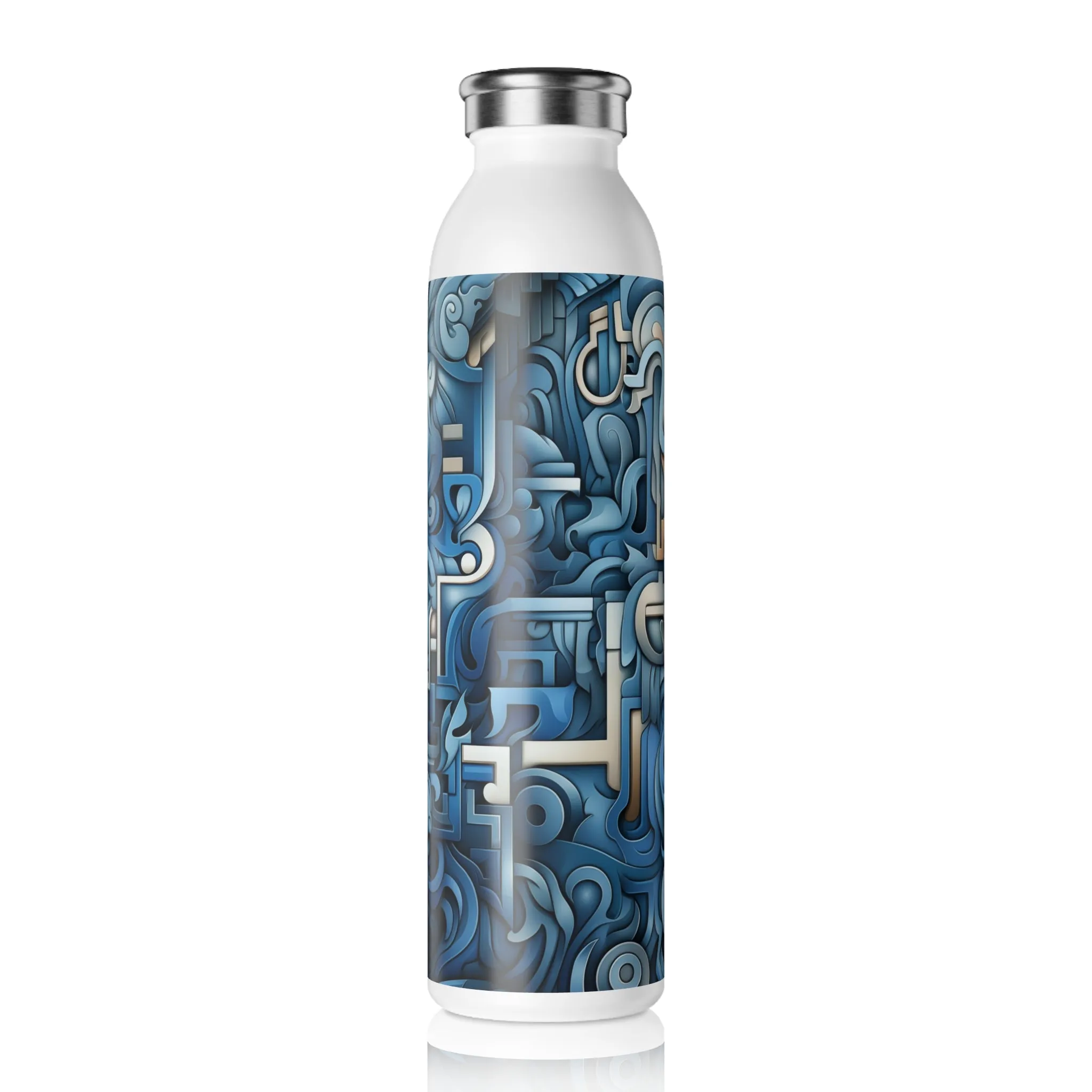 Slim Water Bottle - Ginevra Bhujangasana Greek Key