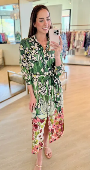Sm081 Garden Floral Shirtdress