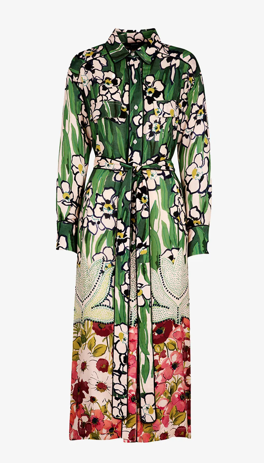 Sm081 Garden Floral Shirtdress