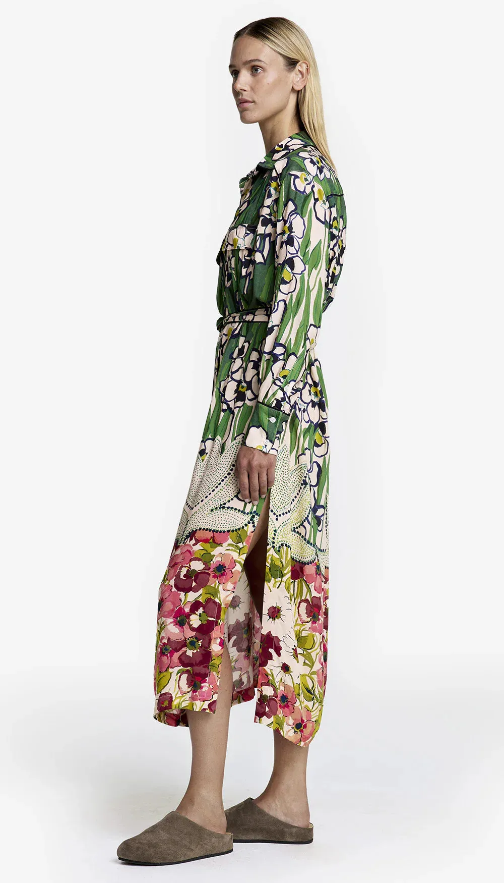 Sm081 Garden Floral Shirtdress