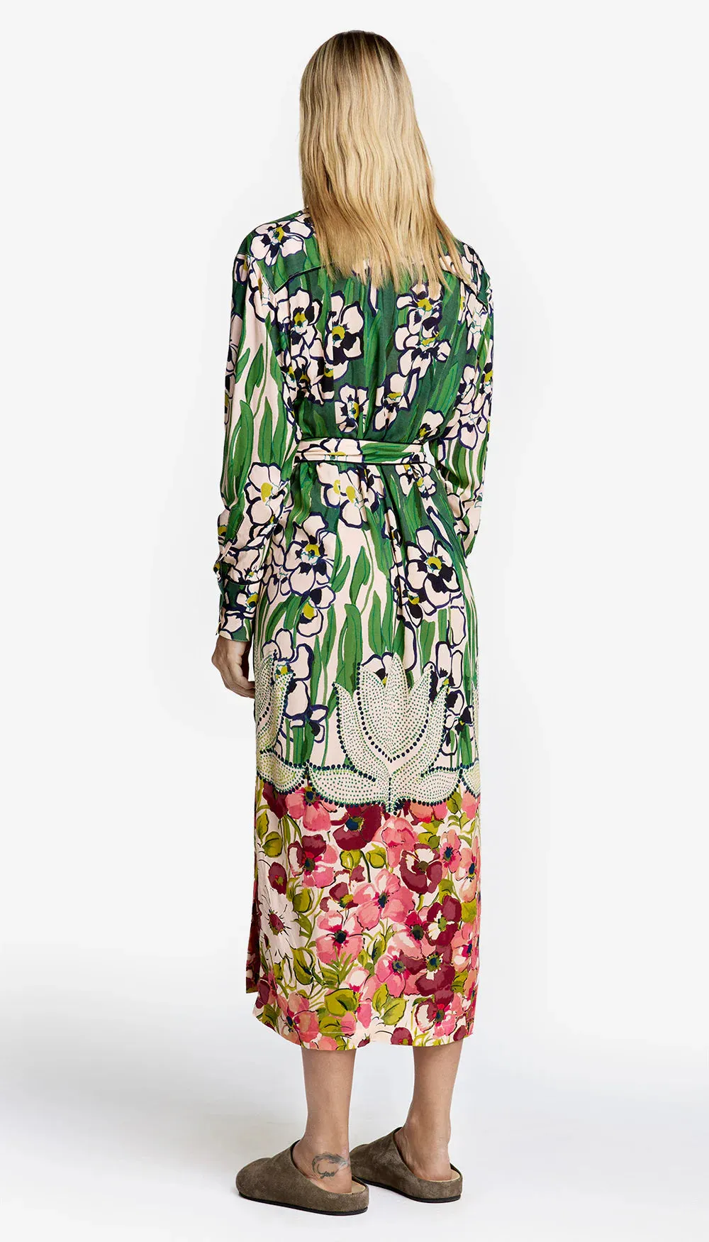 Sm081 Garden Floral Shirtdress