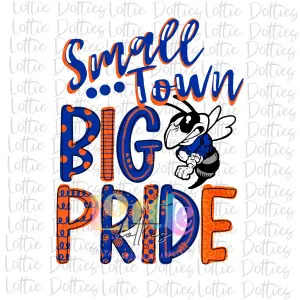 Small Town Big Pride Jackets  - PNG - Jackets Sublimation - Digital Download - Blue and Orange