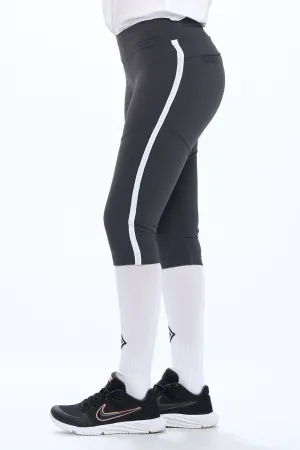 Softball Pant Original Charcoal   White Piping