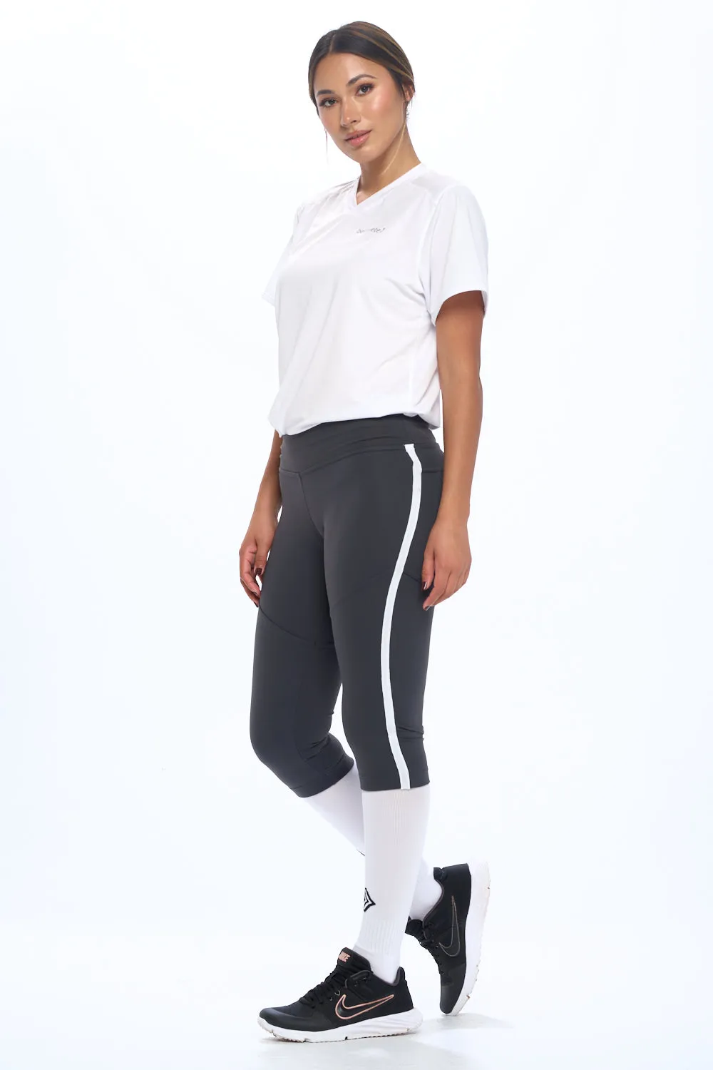 Softball Pant Original Charcoal   White Piping