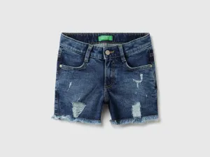 Solid Regular Fit Denim Shorts