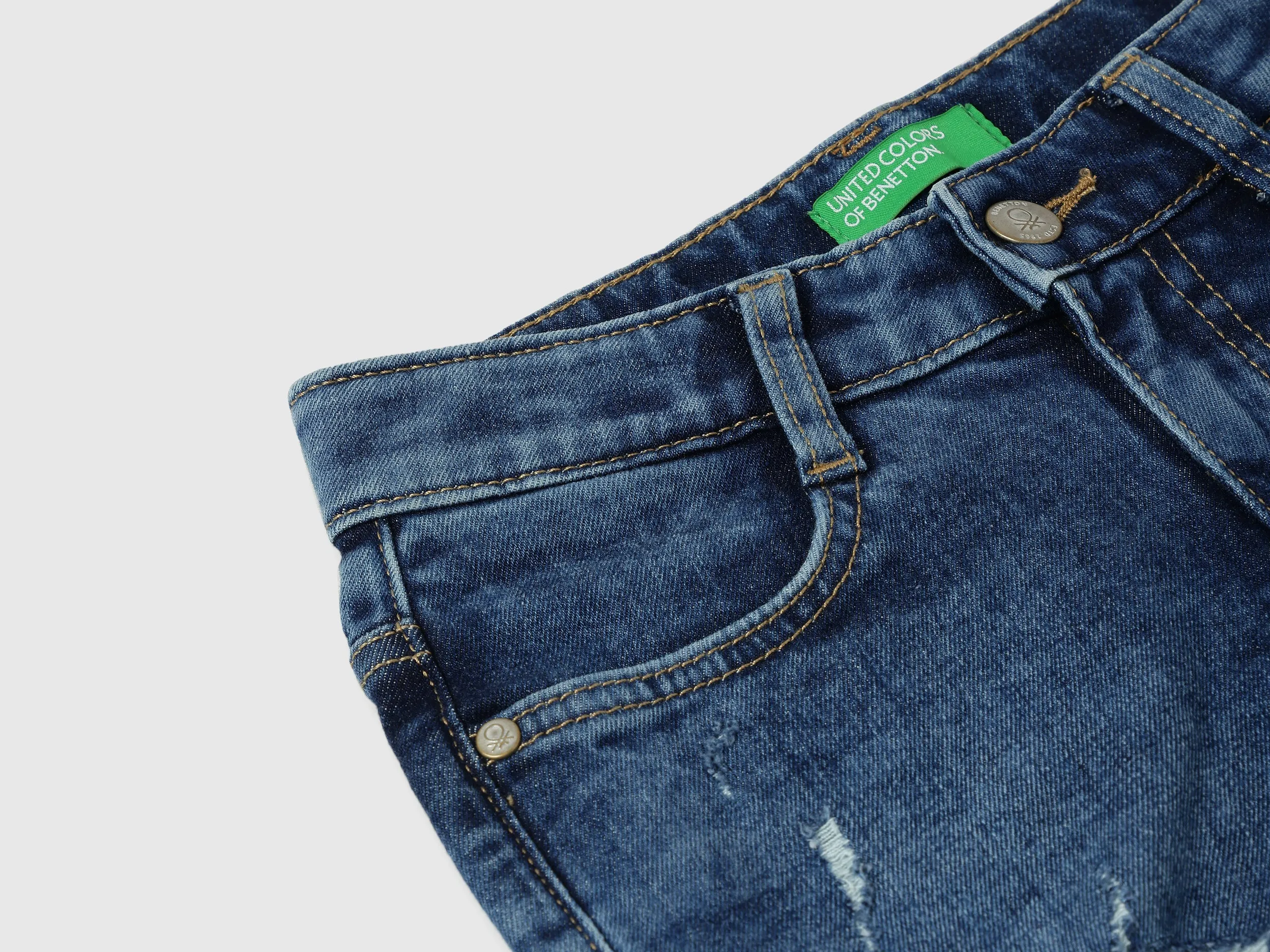 Solid Regular Fit Denim Shorts