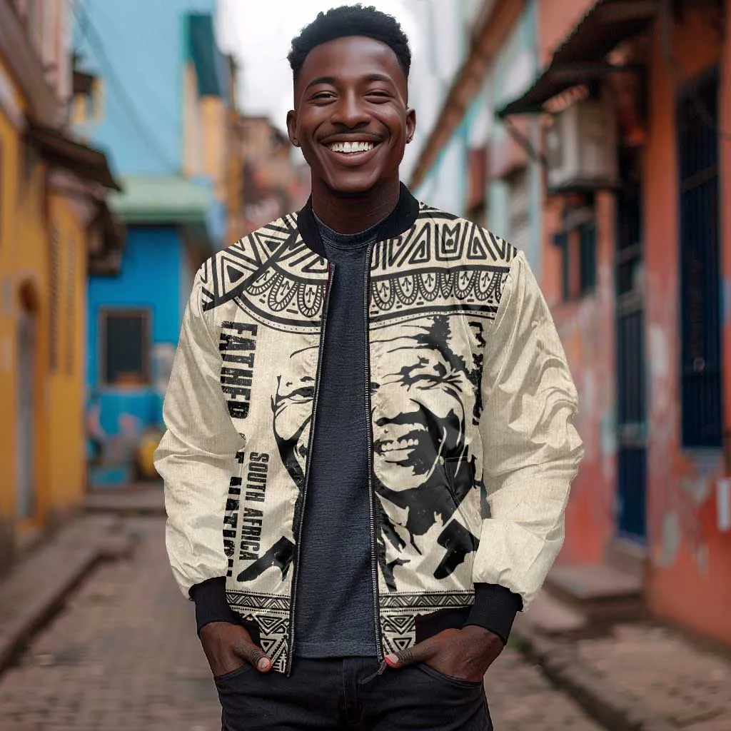 South Africa Nelson Mandela - Father Of Nation Bomber Jacket Vintage African Pattern LT14