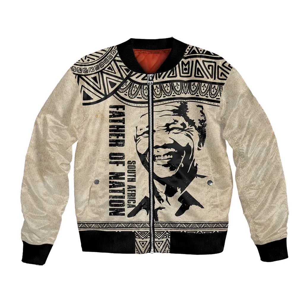 South Africa Nelson Mandela - Father Of Nation Bomber Jacket Vintage African Pattern LT14
