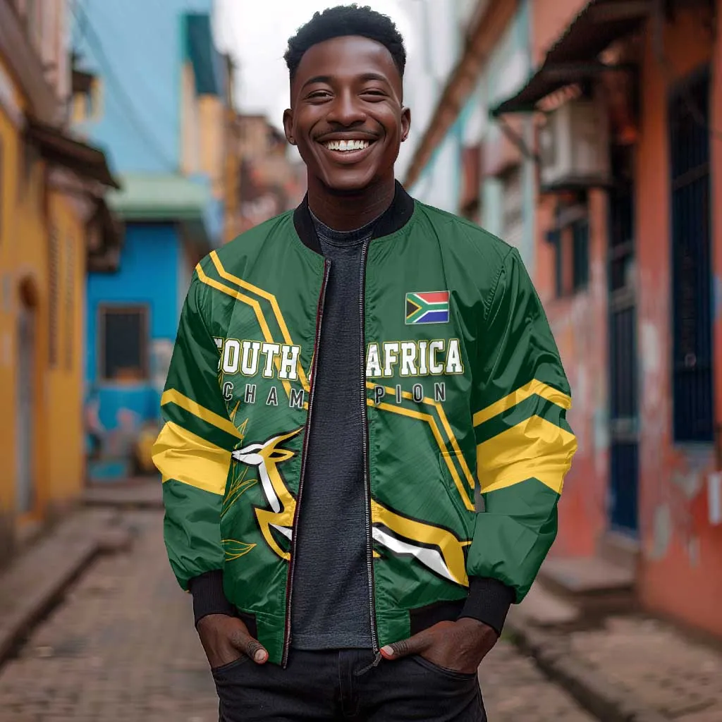 South Africa Rugby Bomber Jacket Champions GO Bokke LT7