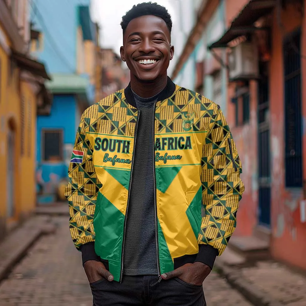 South Africa Soccer Custom Sleeve Zip Bomber Jacket Bafana Bafana LT15
