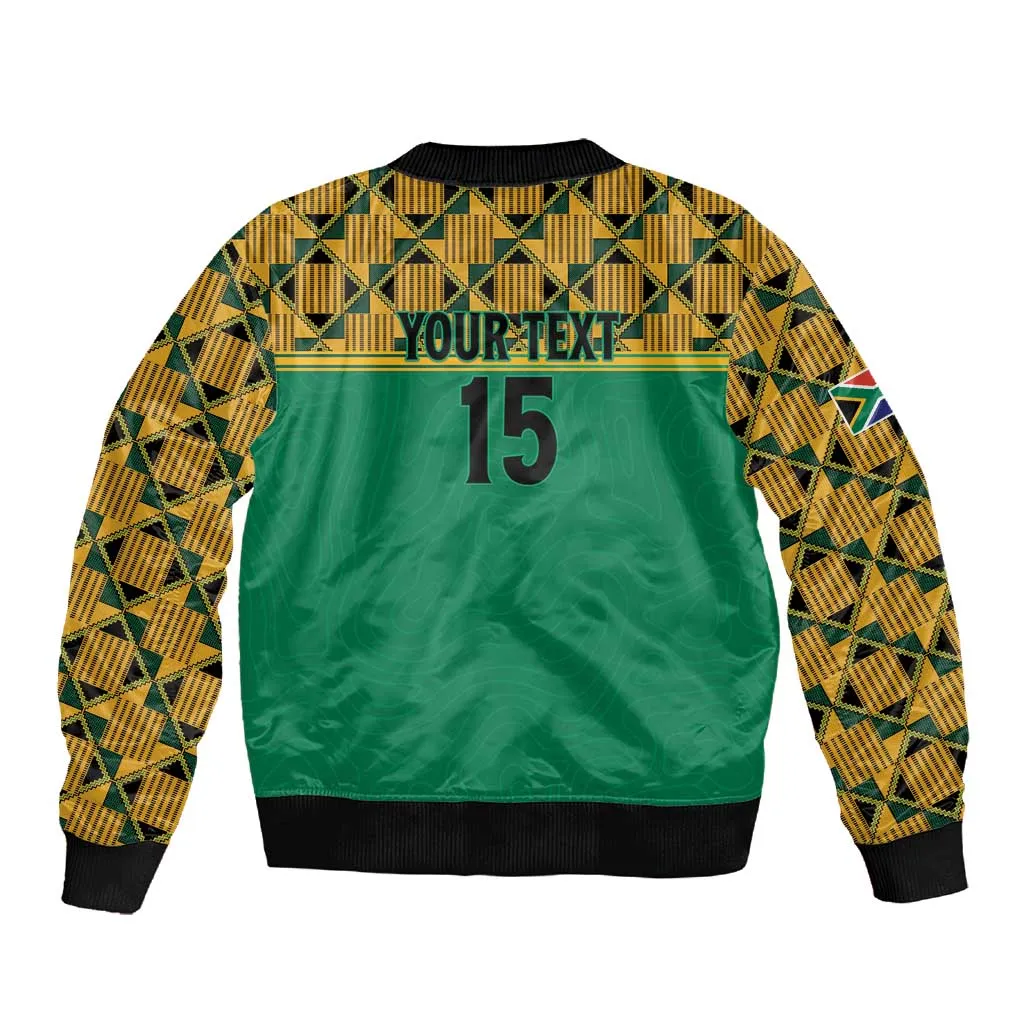 South Africa Soccer Custom Sleeve Zip Bomber Jacket Bafana Bafana LT15