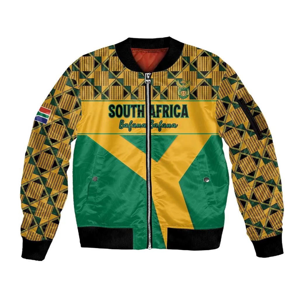 South Africa Soccer Custom Sleeve Zip Bomber Jacket Bafana Bafana LT15