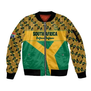 South Africa Soccer Custom Sleeve Zip Bomber Jacket Bafana Bafana LT15
