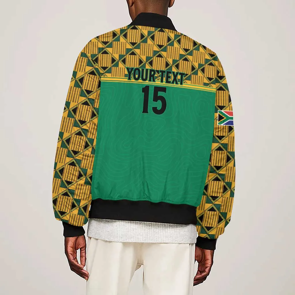 South Africa Soccer Custom Sleeve Zip Bomber Jacket Bafana Bafana LT15