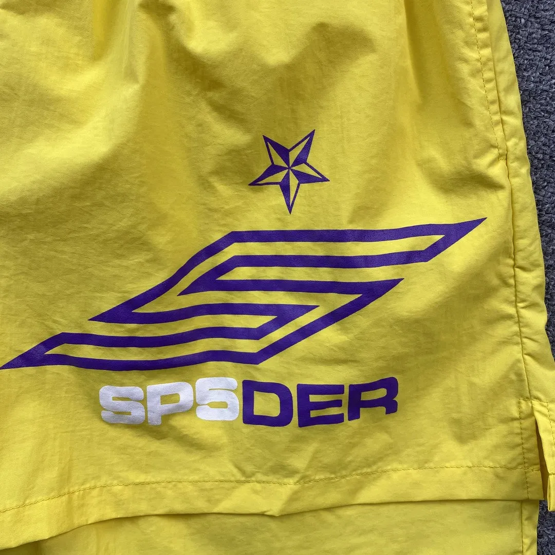 SP5DER DOUBLE LAYER SHORTS YELLOW