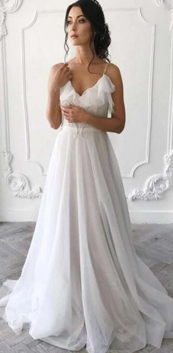 Spaghetti Straps Fairy Pretty A-line  Long Prom Dresses, prom dress for wedding,PD0922