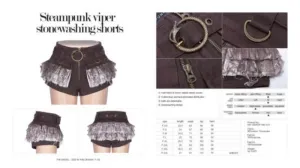 Steampunk Viper Stone-wash Shorts - Brown -