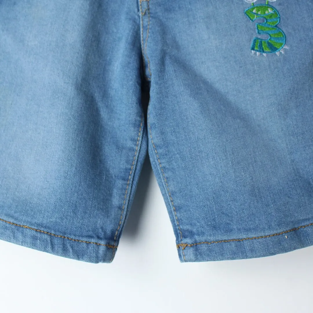 Stellar Blue Themed Denim Boys Short