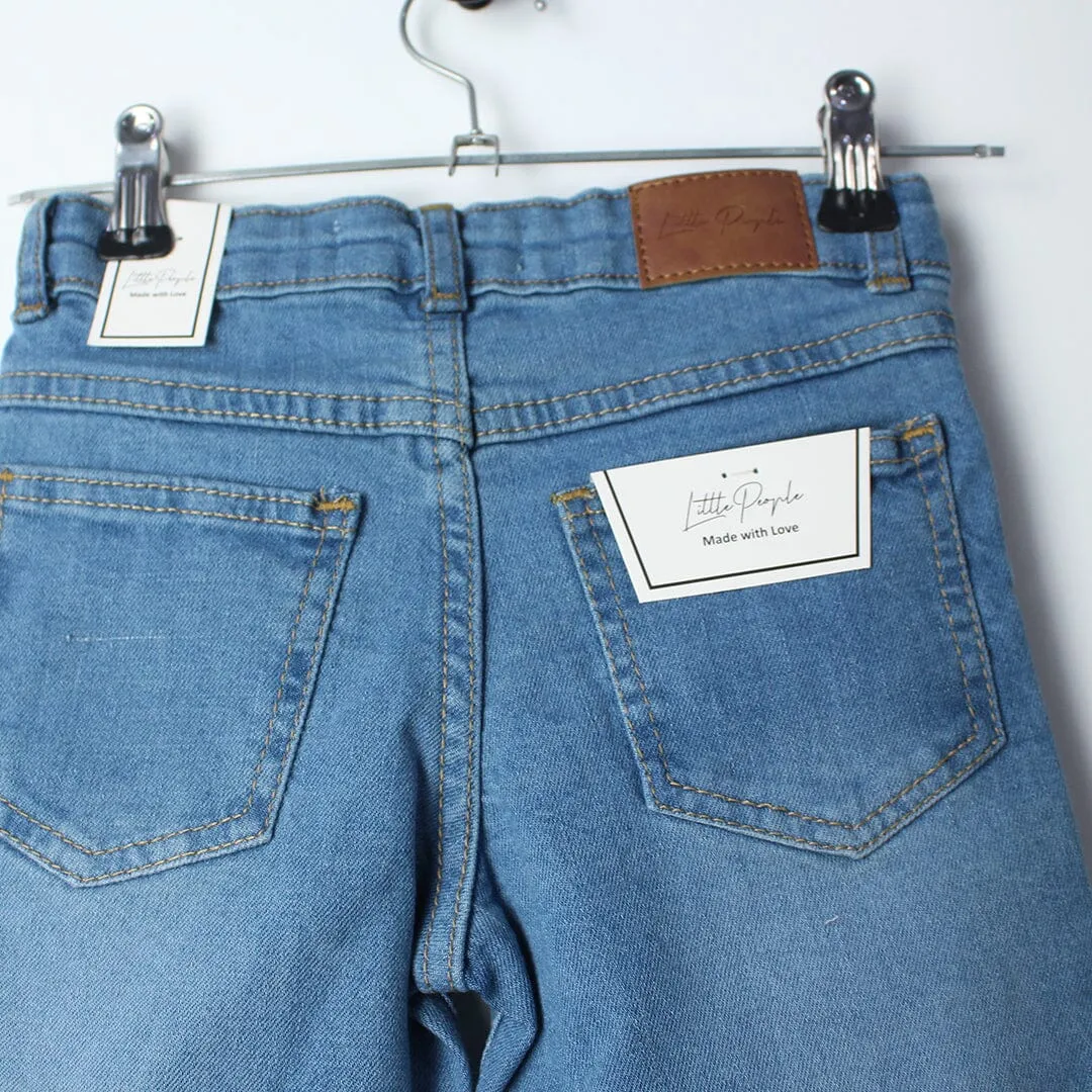 Stellar Blue Themed Denim Boys Short