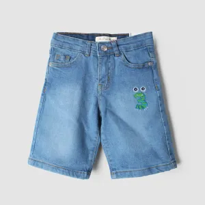 Stellar Blue Themed Denim Boys Short