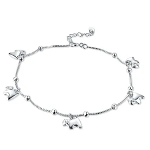 Sterling Silver Horses Charm Anklet
