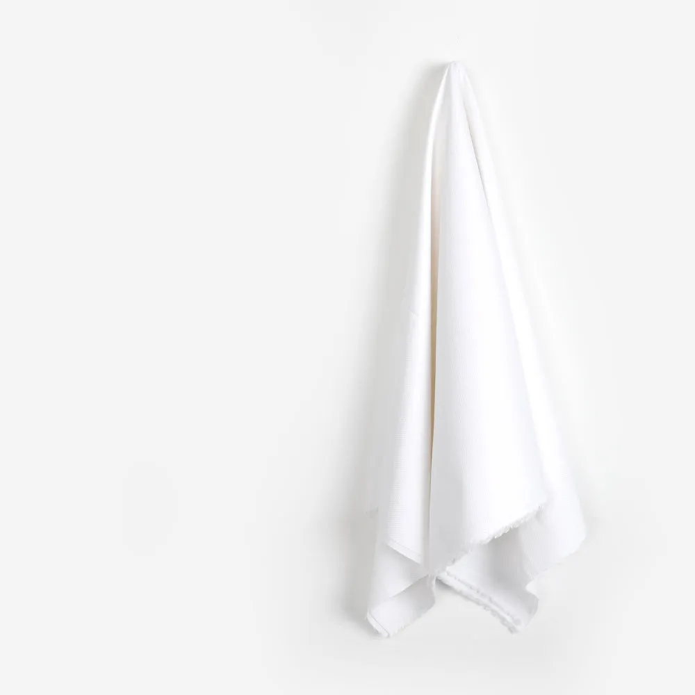 Stretch Cotton Piqué - White (remnant)