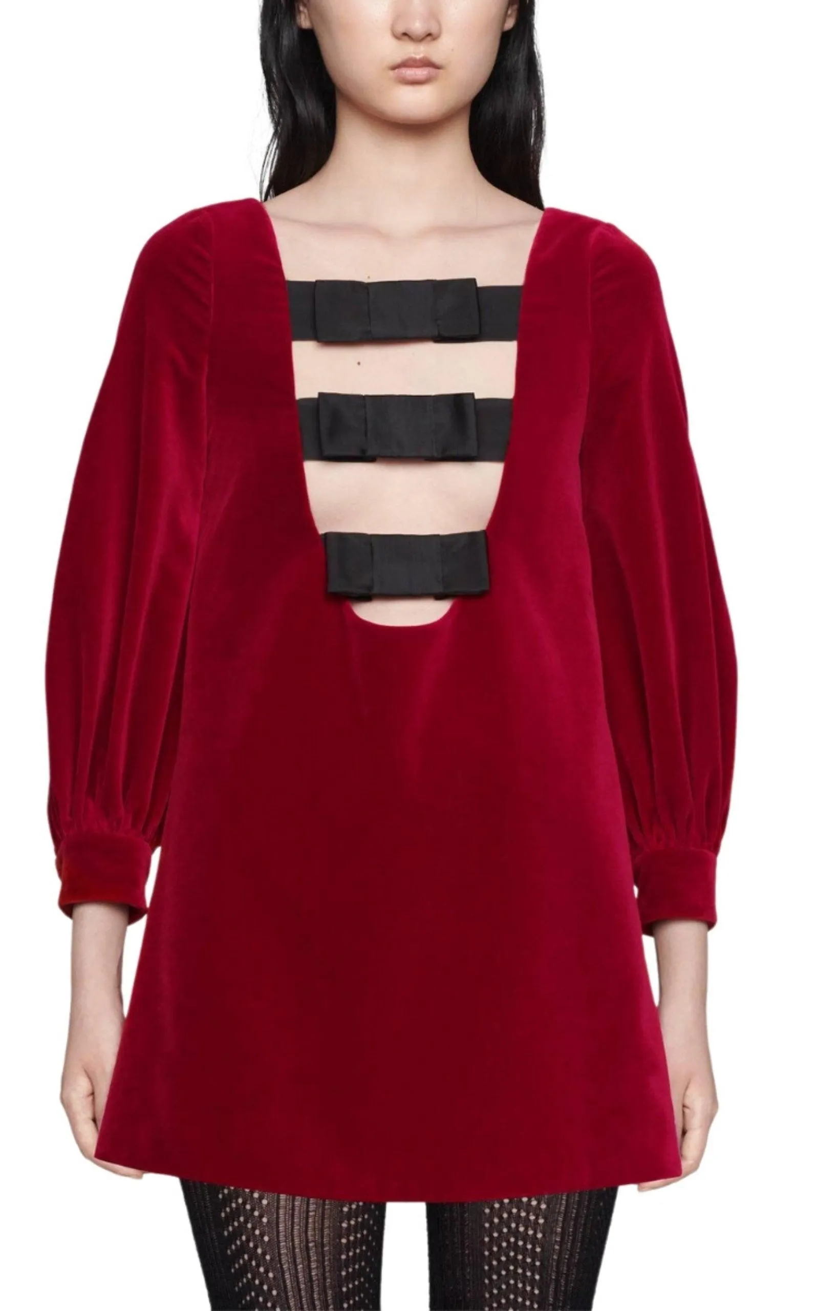 Stretch Cotton-Velvet Mini Dress