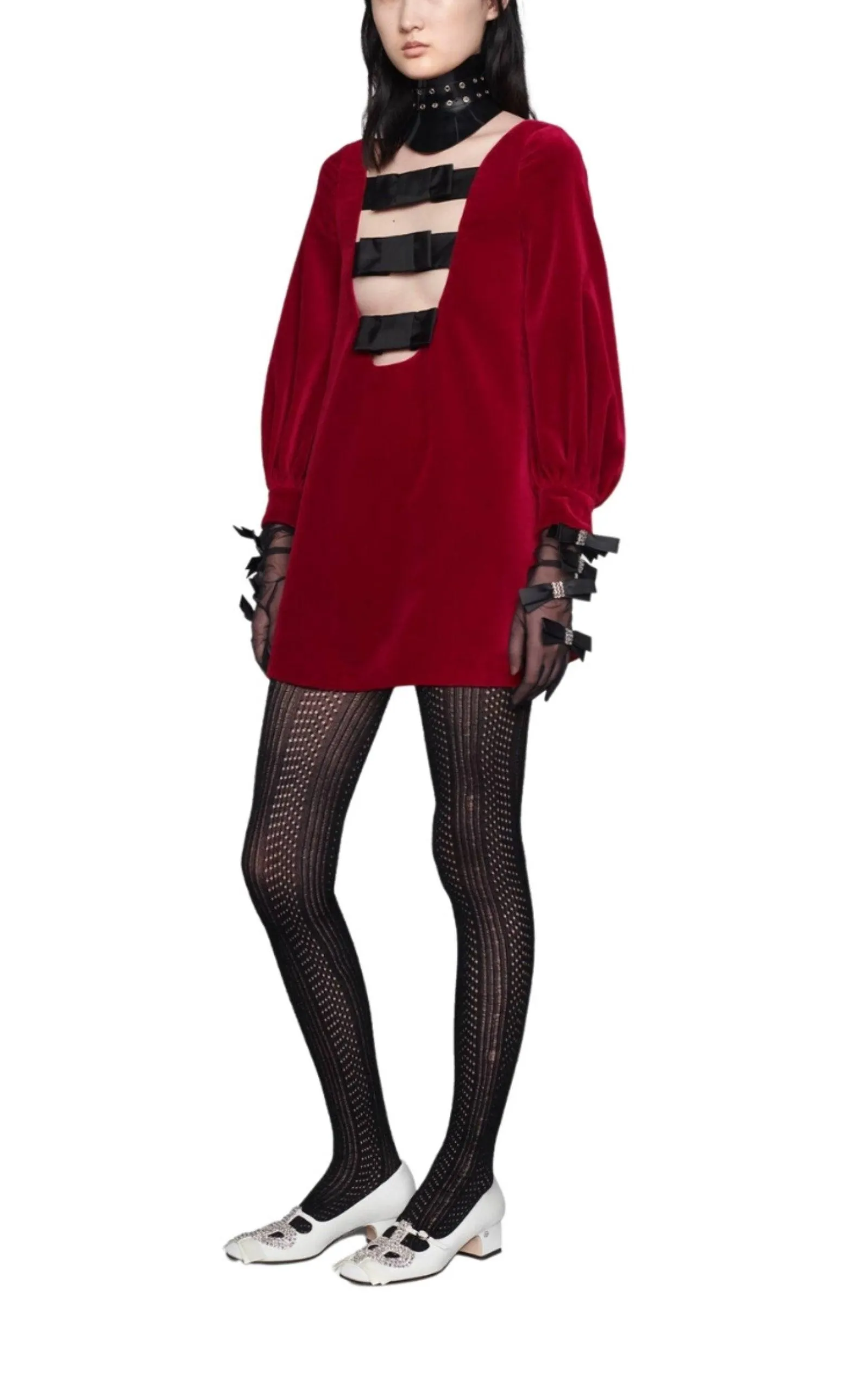 Stretch Cotton-Velvet Mini Dress