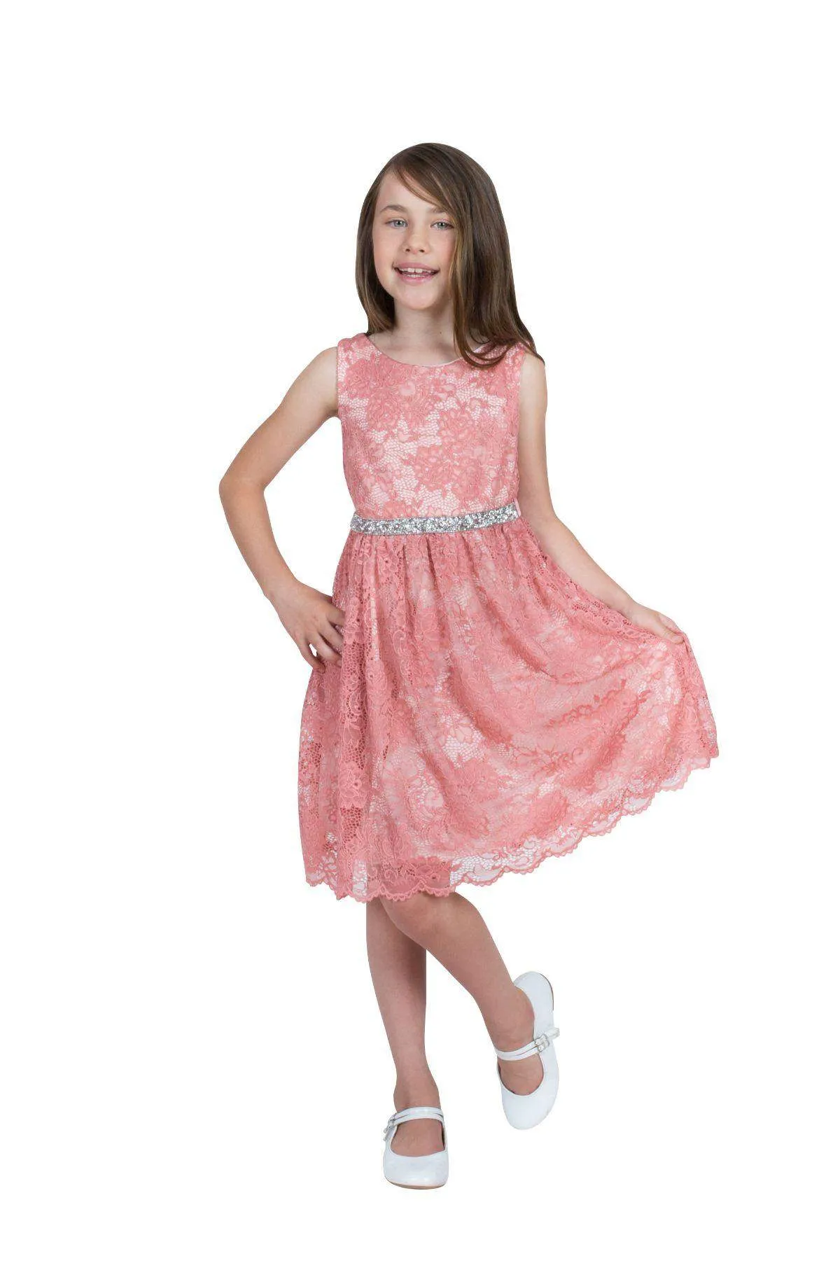 Stretch Lace Dress shiny diamond-back