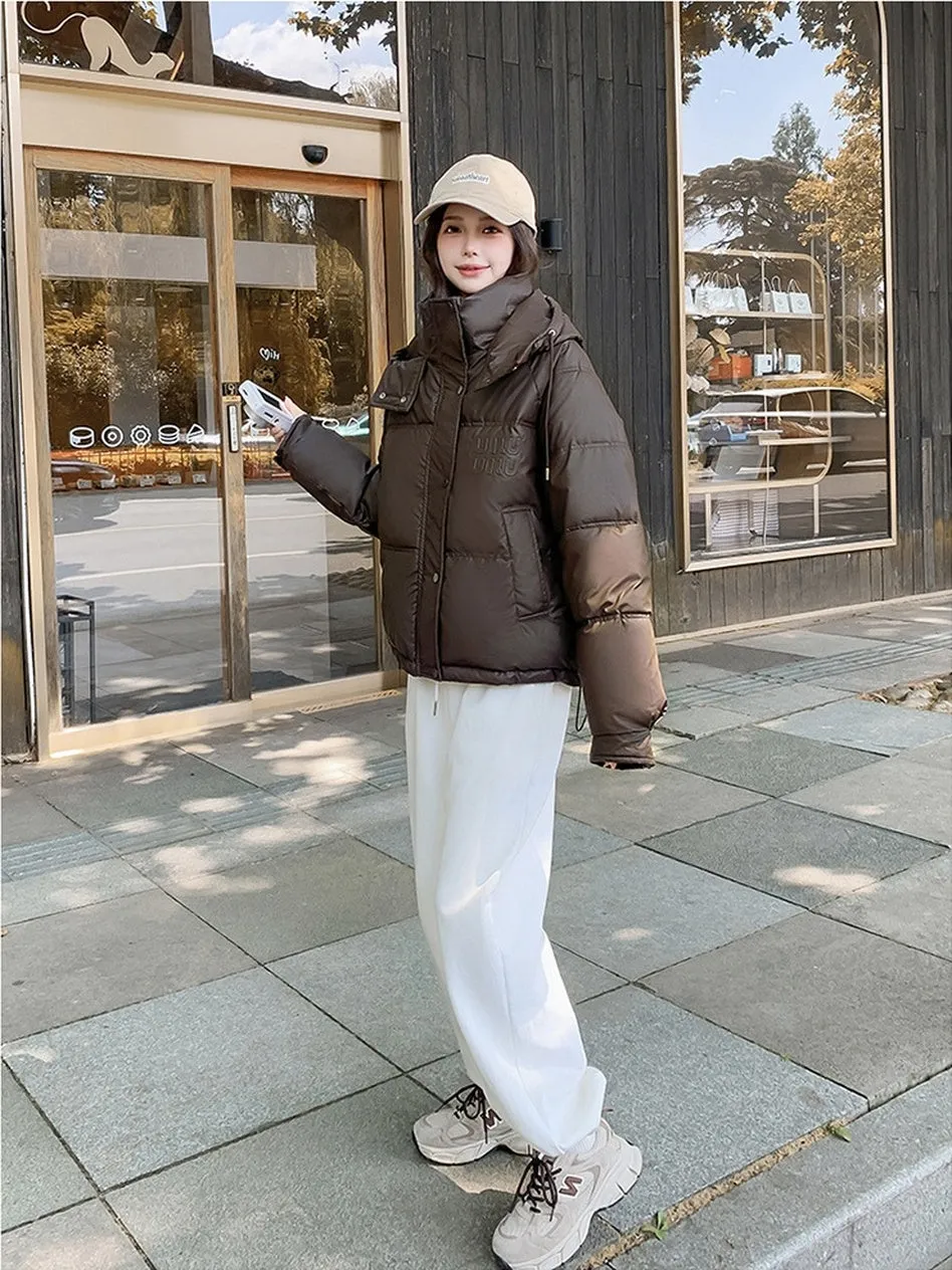 Stylish and Easy-to-Clean Hooded Padded Puffer Jacket for Women