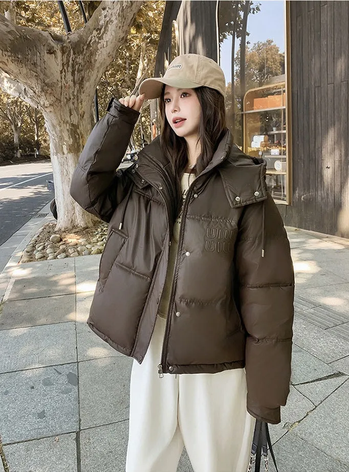 Stylish and Easy-to-Clean Hooded Padded Puffer Jacket for Women