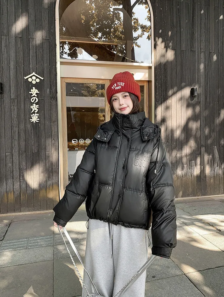 Stylish and Easy-to-Clean Hooded Padded Puffer Jacket for Women