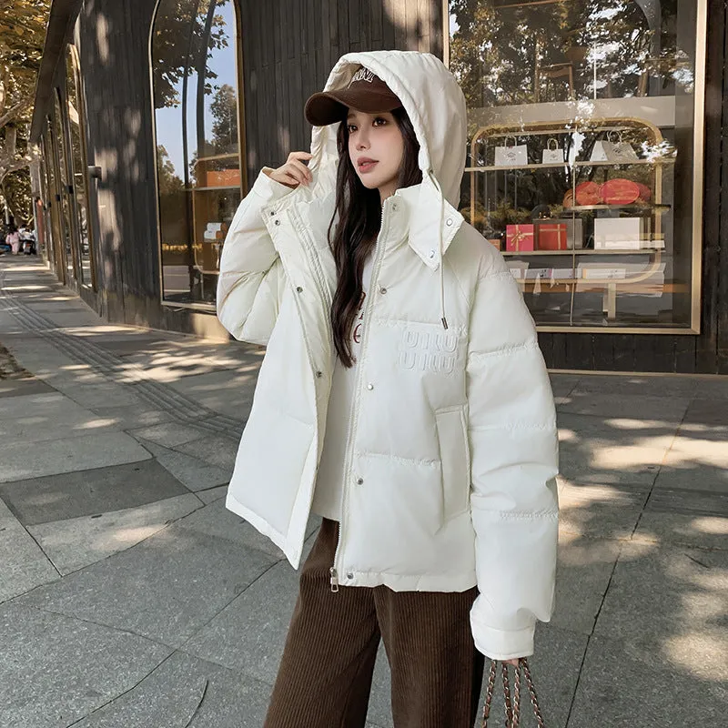 Stylish and Easy-to-Clean Hooded Padded Puffer Jacket for Women