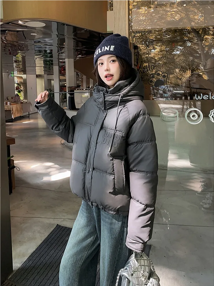 Stylish and Easy-to-Clean Hooded Padded Puffer Jacket for Women