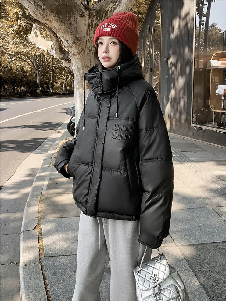 Stylish and Easy-to-Clean Hooded Padded Puffer Jacket for Women