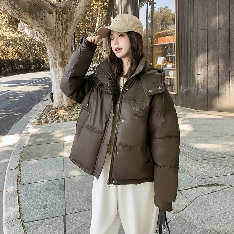 Stylish and Easy-to-Clean Hooded Padded Puffer Jacket for Women