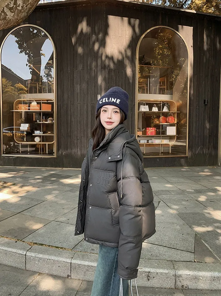Stylish and Easy-to-Clean Hooded Padded Puffer Jacket for Women