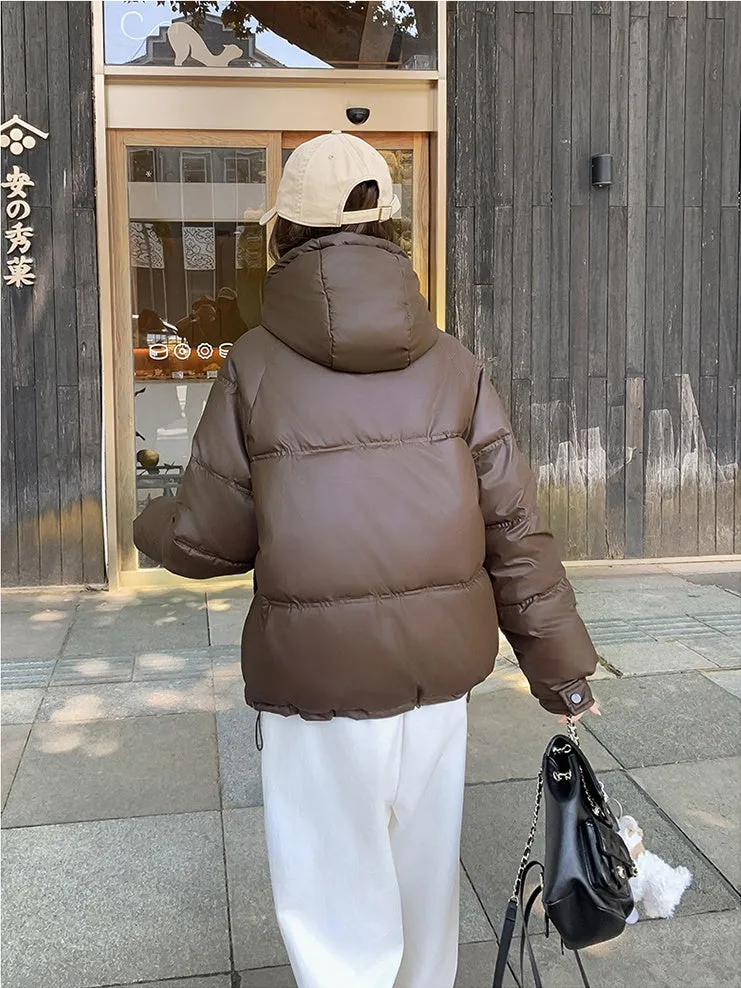 Stylish and Easy-to-Clean Hooded Padded Puffer Jacket for Women