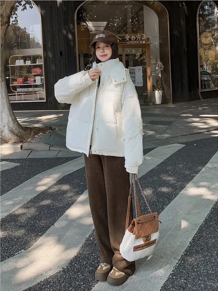 Stylish and Easy-to-Clean Hooded Padded Puffer Jacket for Women