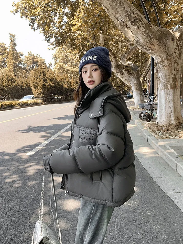 Stylish and Easy-to-Clean Hooded Padded Puffer Jacket for Women