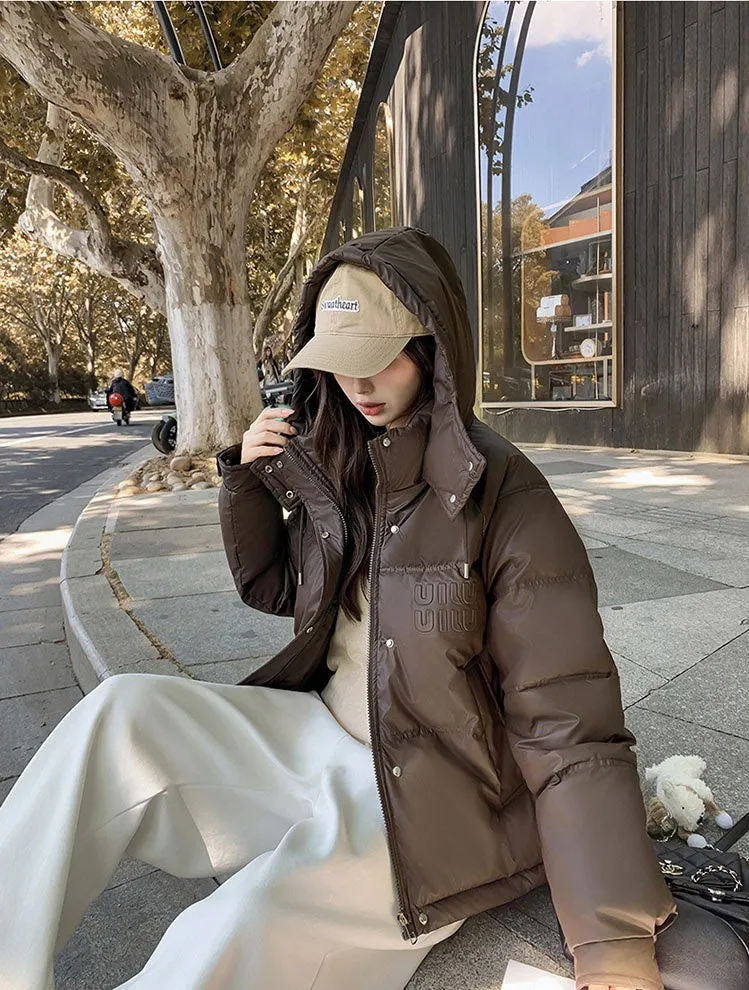 Stylish and Easy-to-Clean Hooded Padded Puffer Jacket for Women