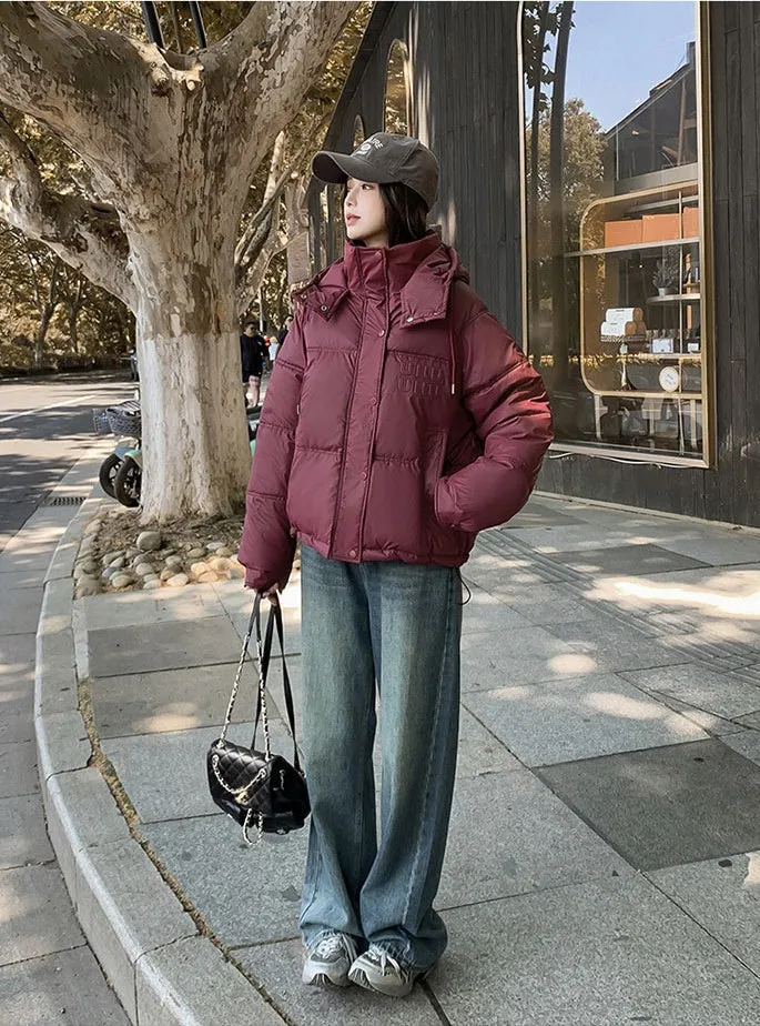 Stylish and Easy-to-Clean Hooded Padded Puffer Jacket for Women