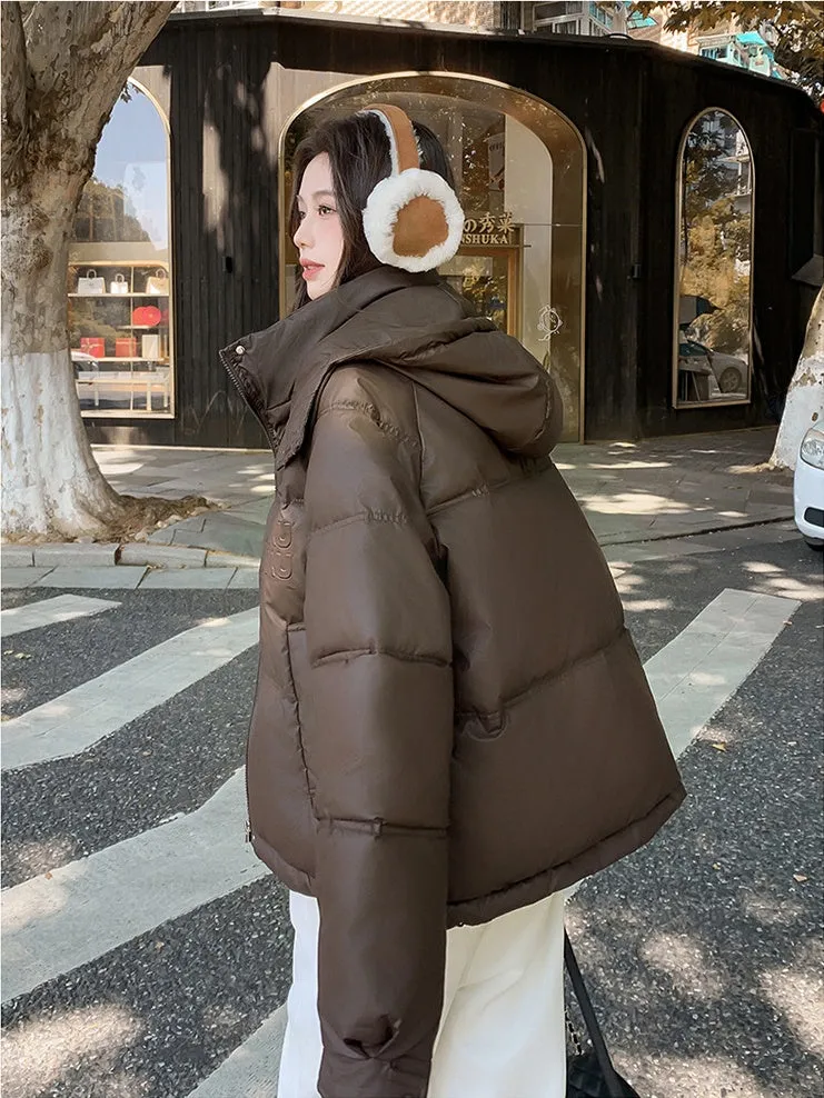 Stylish and Easy-to-Clean Hooded Padded Puffer Jacket for Women