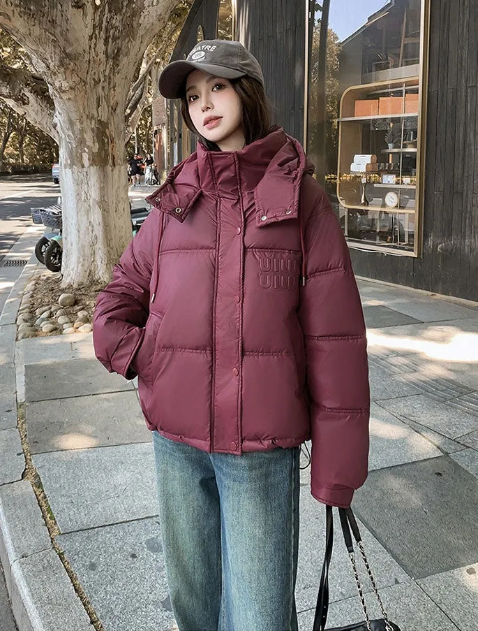 Stylish and Easy-to-Clean Hooded Padded Puffer Jacket for Women